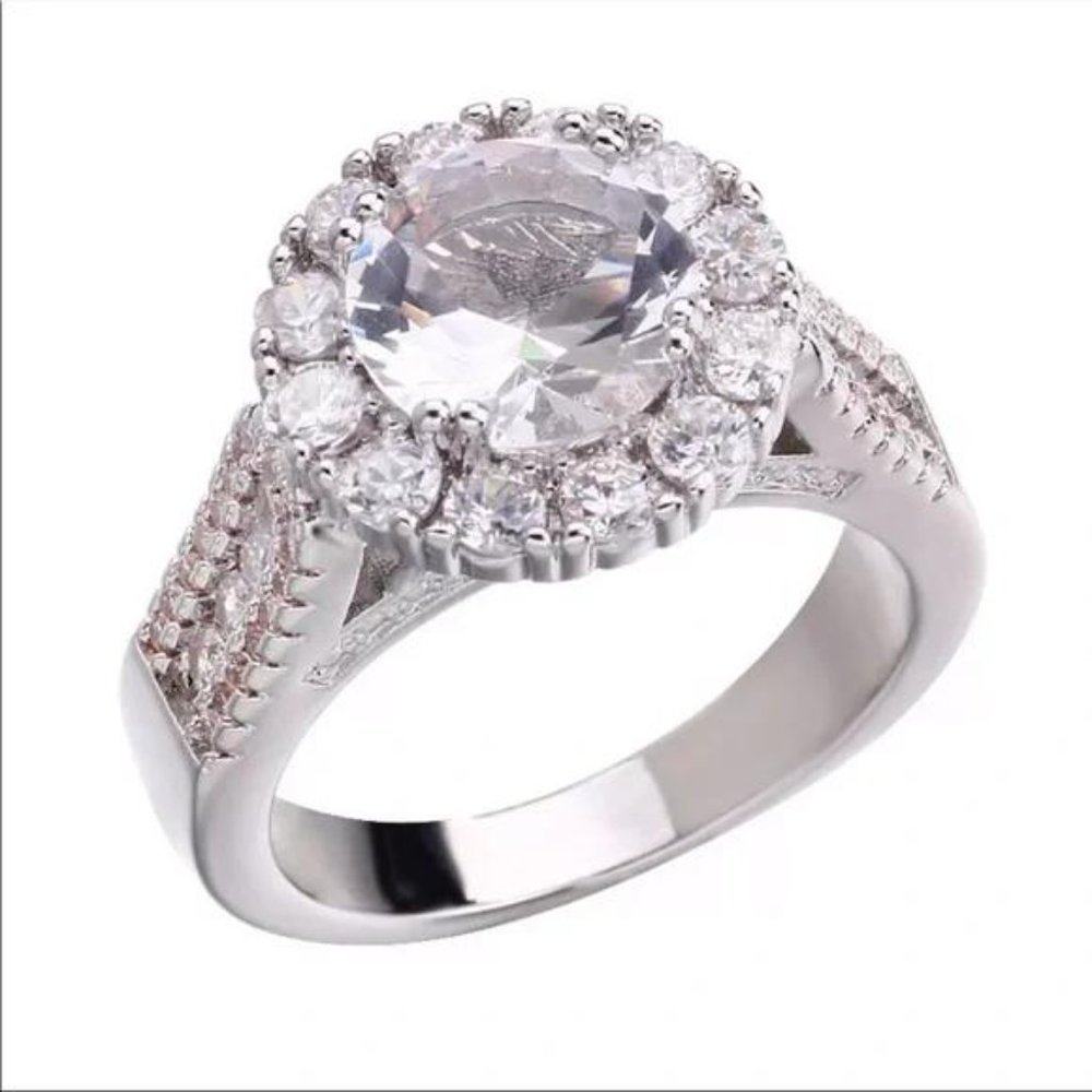 NEW LUXURY ENGAGEMENT 925 STERLING SILVER DIAMOND RING, CUTE RING, SHINY RING. - Picture 5 of 5